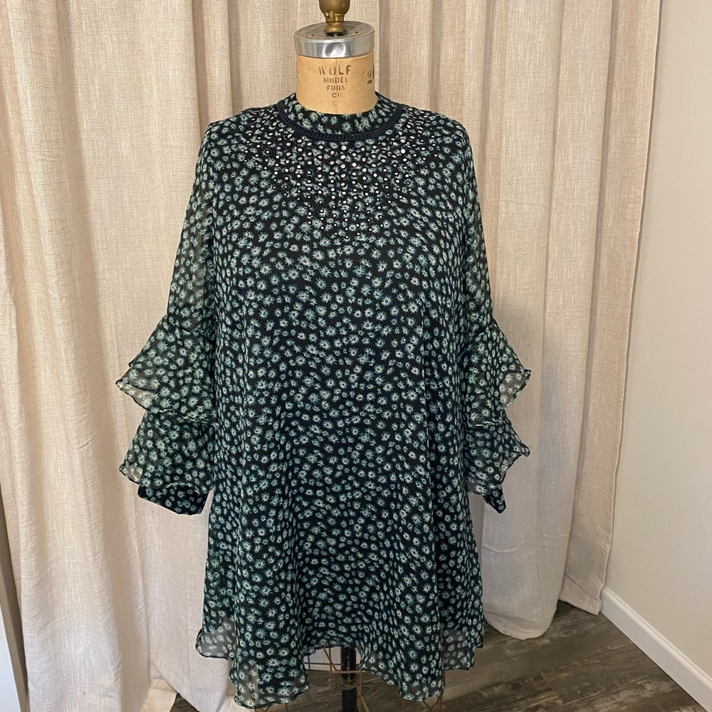 Anthropologie Ranna Gill Floral Flutter Dress